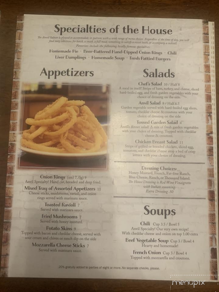 Anvil Restaurant & Saloon - Sainte Genevieve, MO menu_pic