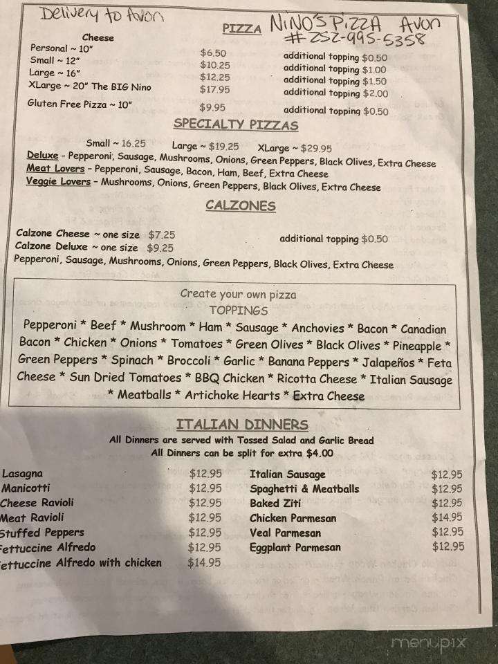 Nino's Pizza - Avon, NC