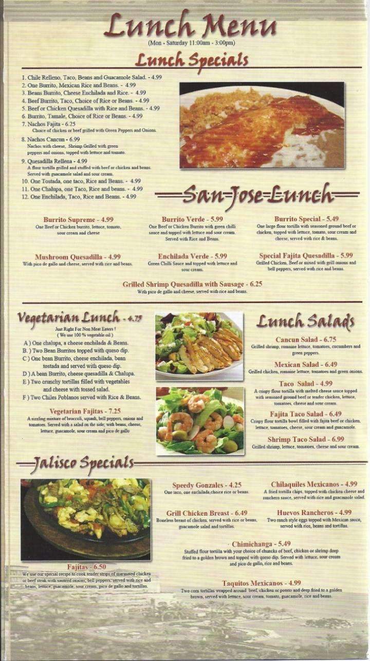 El Vallarta - Fulton, KY menu_pic