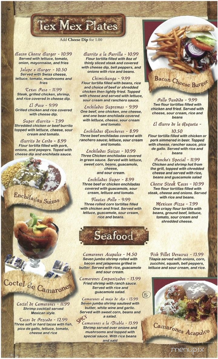 El Manzanillo - Highlands, NC menu_pic
