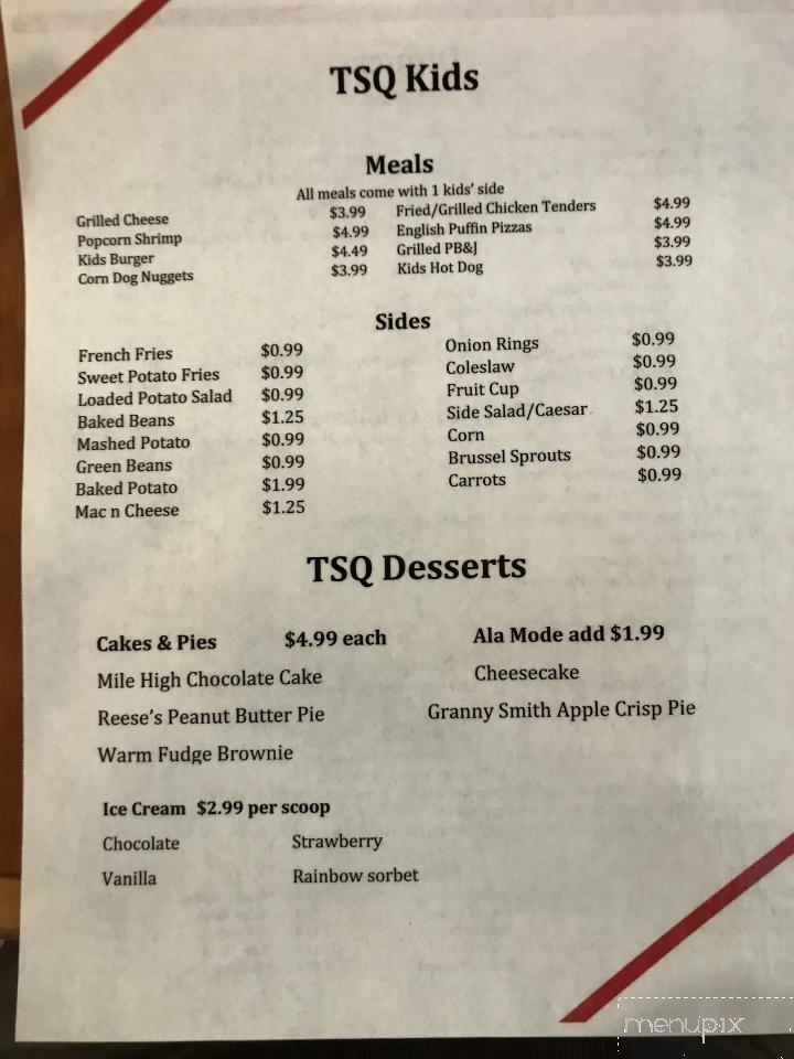 Times Square Family Restaurant - Elk Park, NC menu_pic