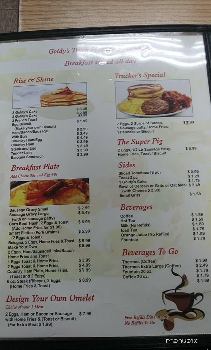 Goldy's Truck Plaza - Lynchburg, VA menu_pic