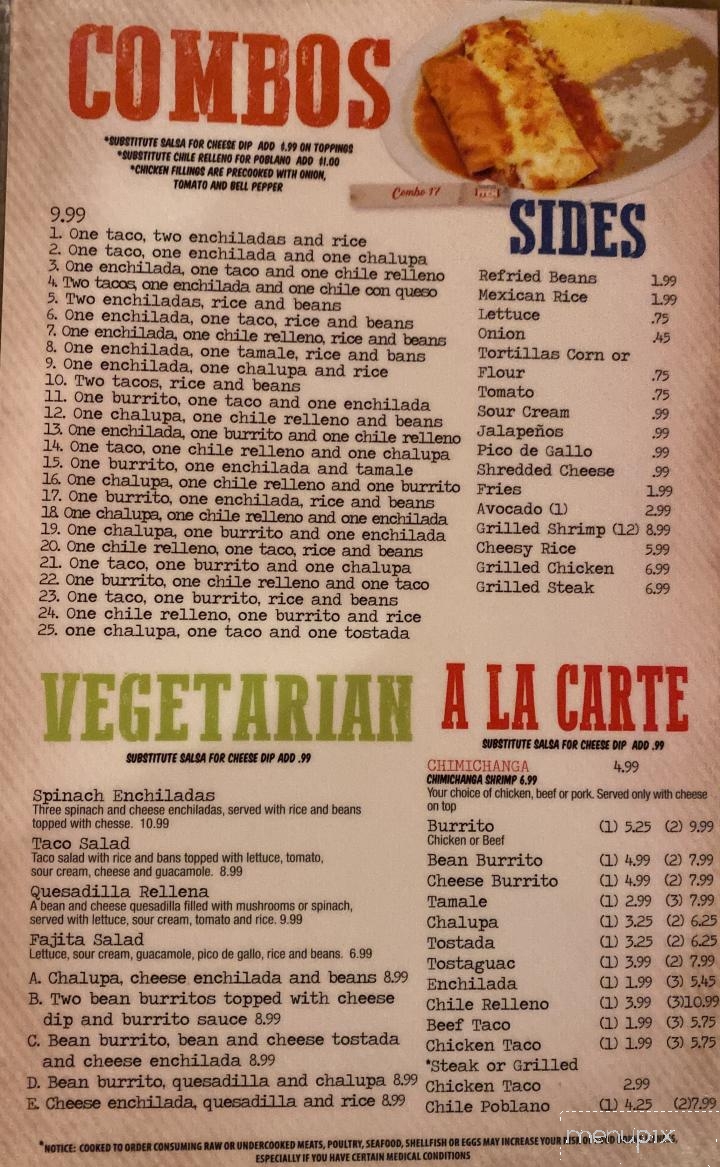 El Toril Mexican Restaurant - Kimball, TN menu_pic