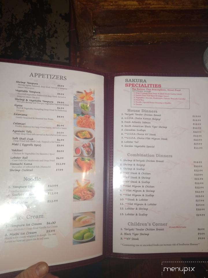 Sakura Japanese Steakhouse - Clarksville, TN menu_pic