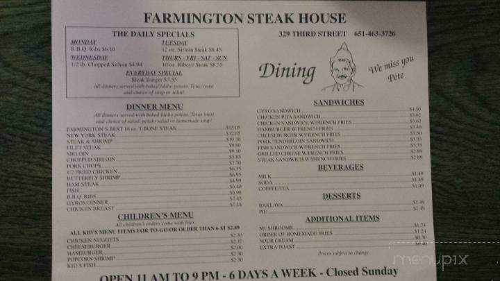 Farmington Steakhouse - Farmington, MN