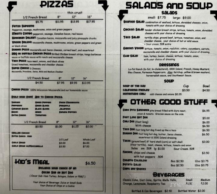 Fatzo's Sub & Pizza Shop - Two Rivers, WI menu_pic