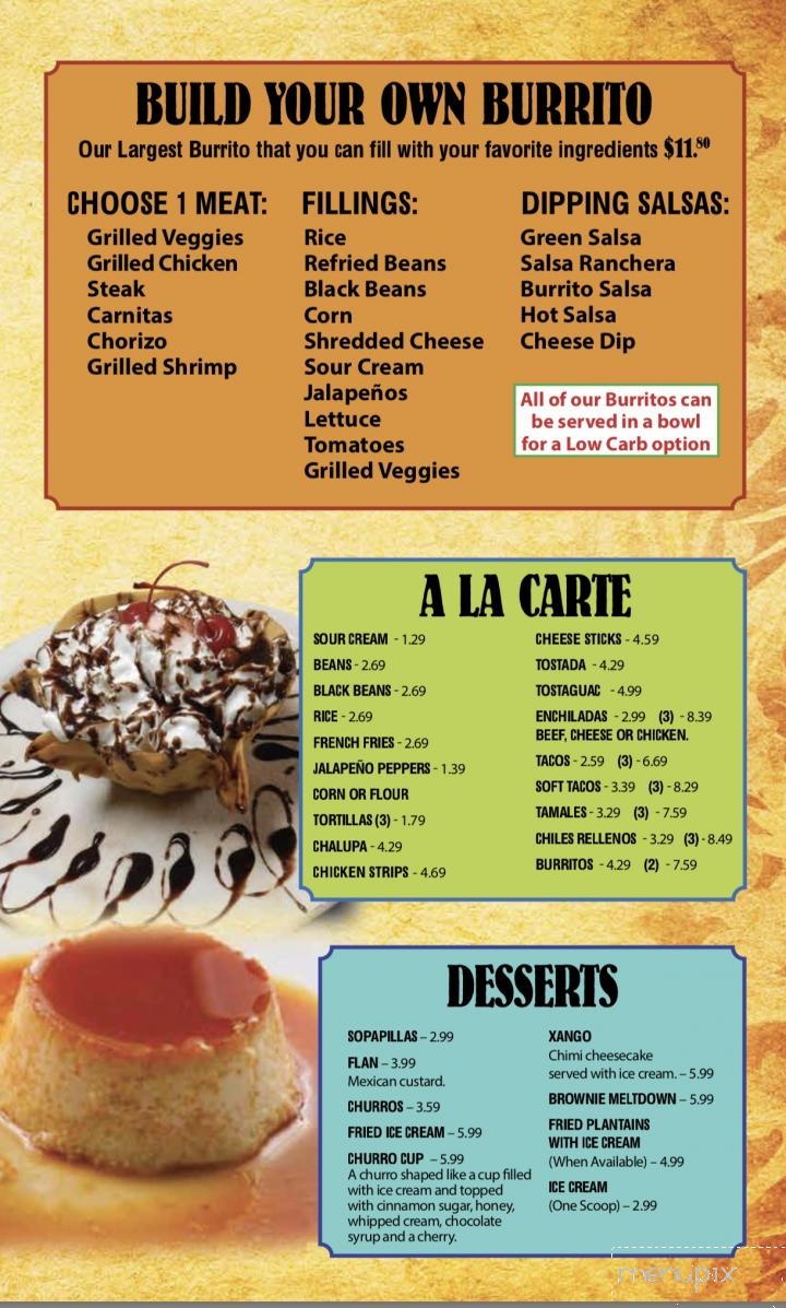 Rodeo Chico - Daleville, VA menu_pic