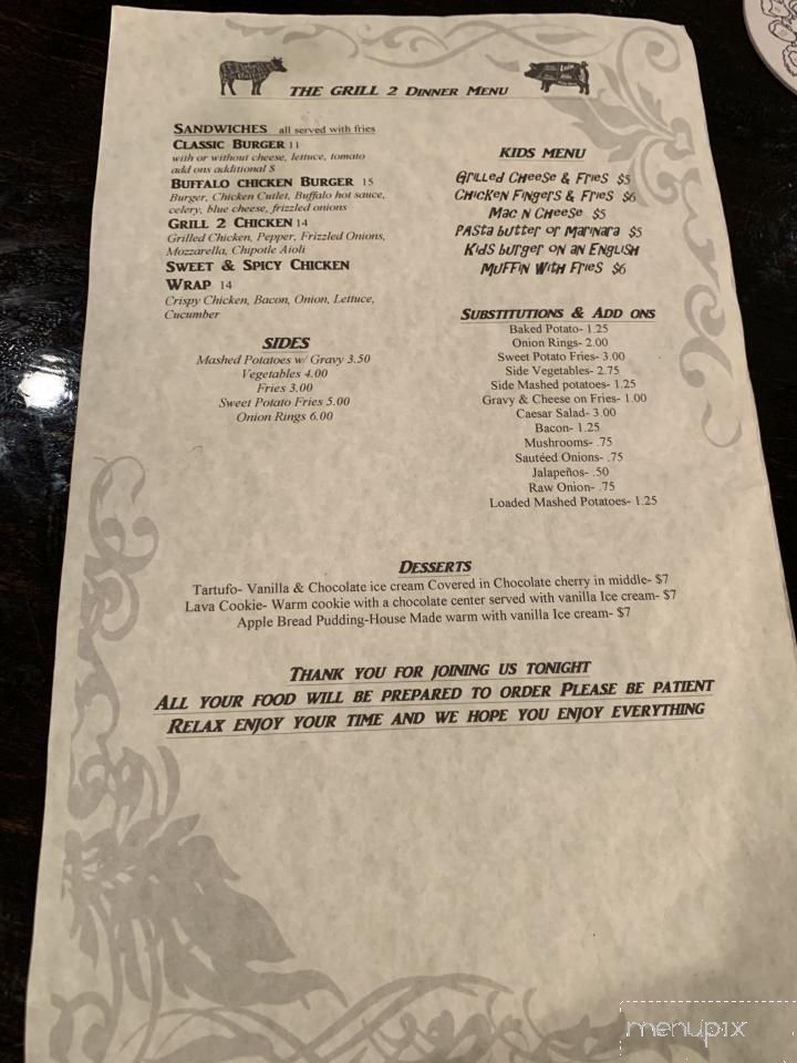 The Grill 2 - Wingdale, NY menu_pic