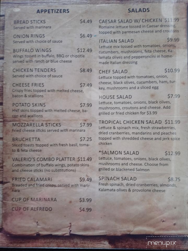 Valerio's Italian Restaurant - Burlington, NC menu_pic