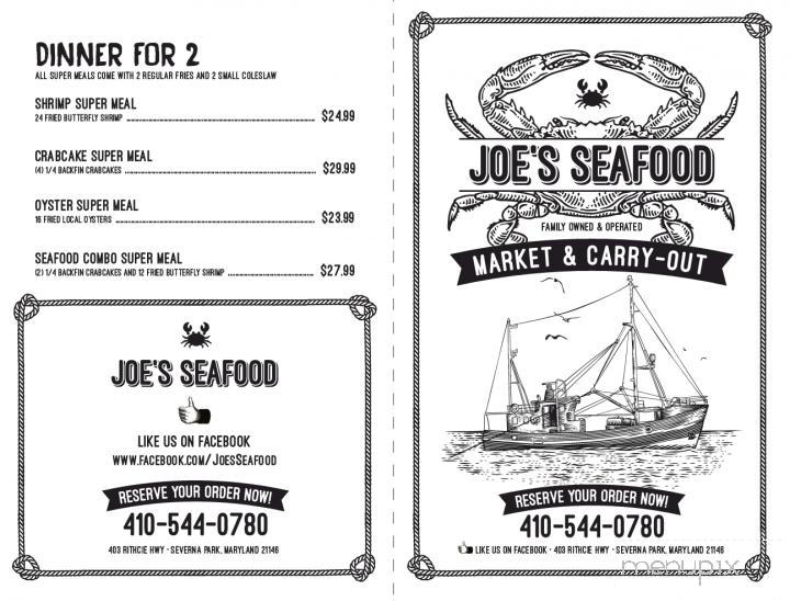 Joe's Seafood - Severna Park, MD menu_pic