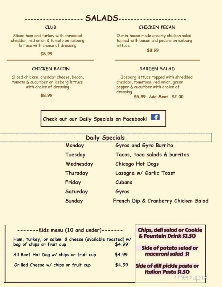 Log Cabin Deli & Cheese - Mauston, WI menu_pic