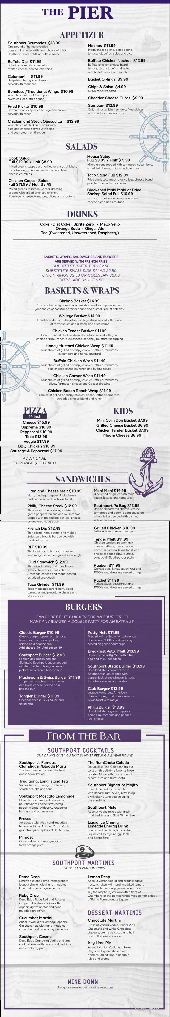 The Pier Bar & Grill - Bismarck, ND menu_pic