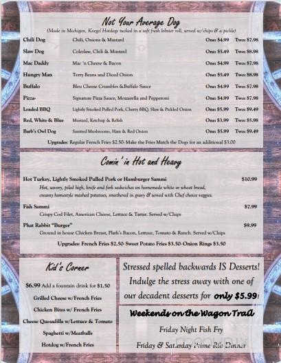 Wagon Wheel - Ossineke, MI menu_pic