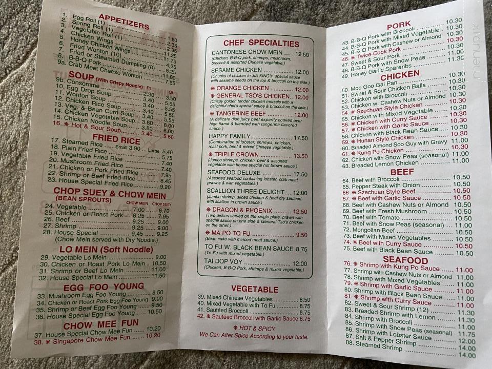 Jia Xing Restaurant - Caledonia, ON menu_pic