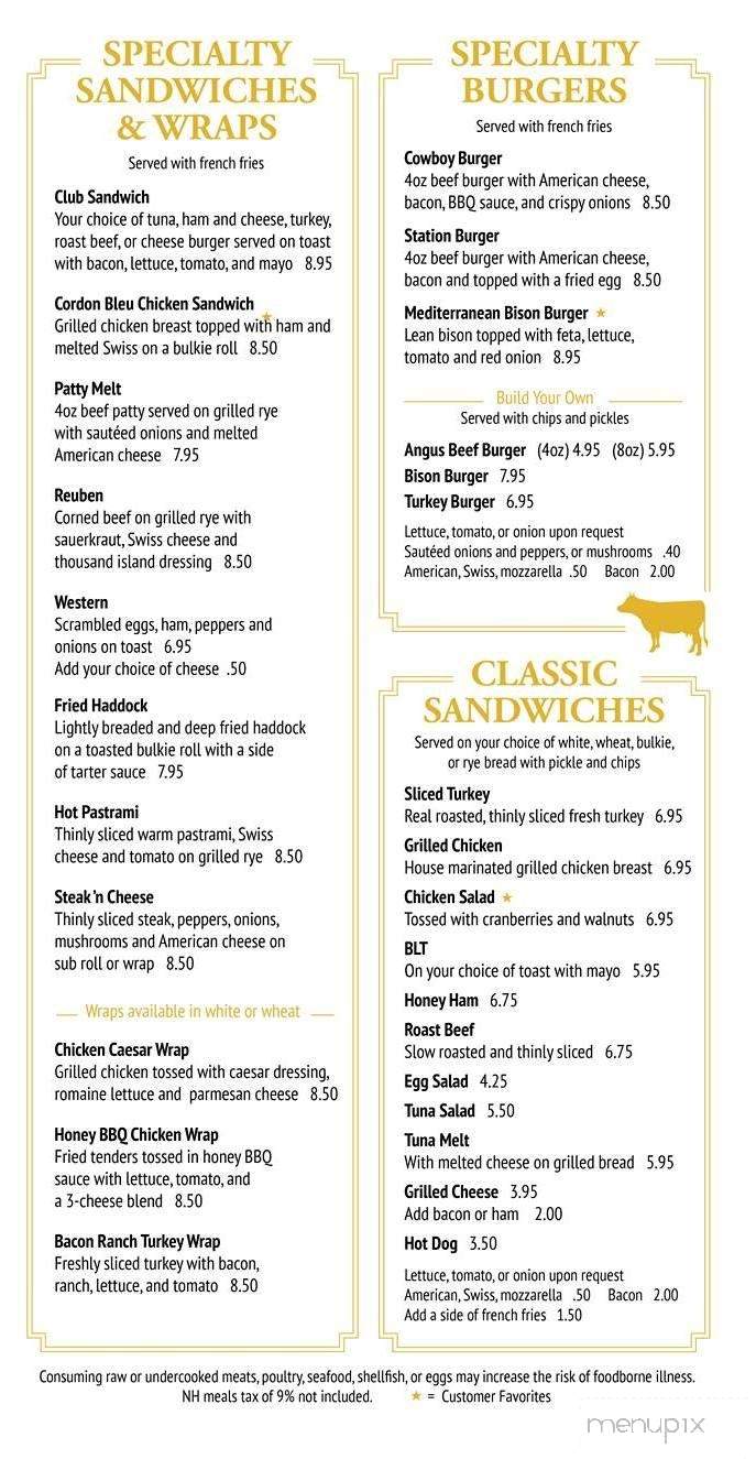 Circle Restaurant - Epsom, NH menu_pic
