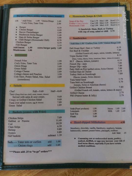 Kelley's Kountry Kafe - Ethel, WA menu_pic