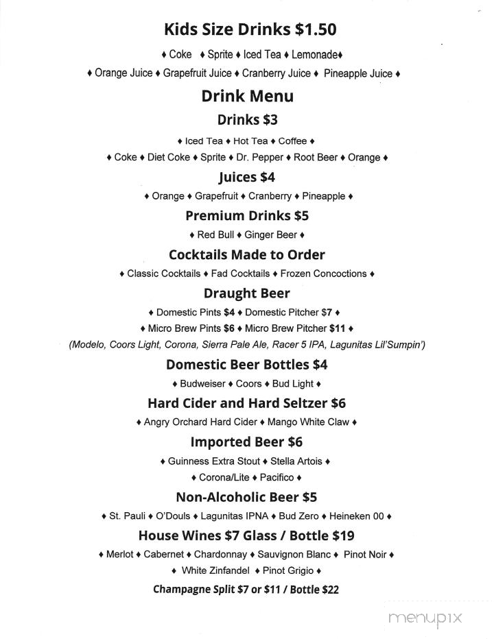 Boomer's Saloon - Laytonville, CA menu_pic