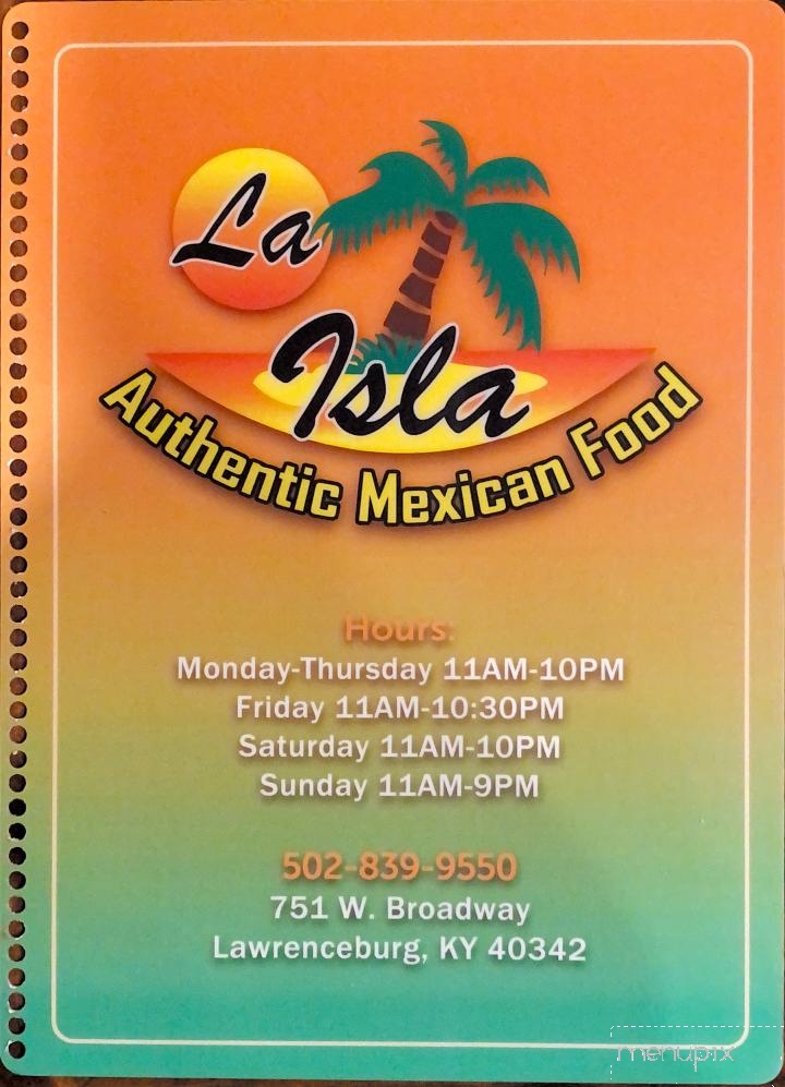 La Isla - Lawrenceburg, KY menu_pic