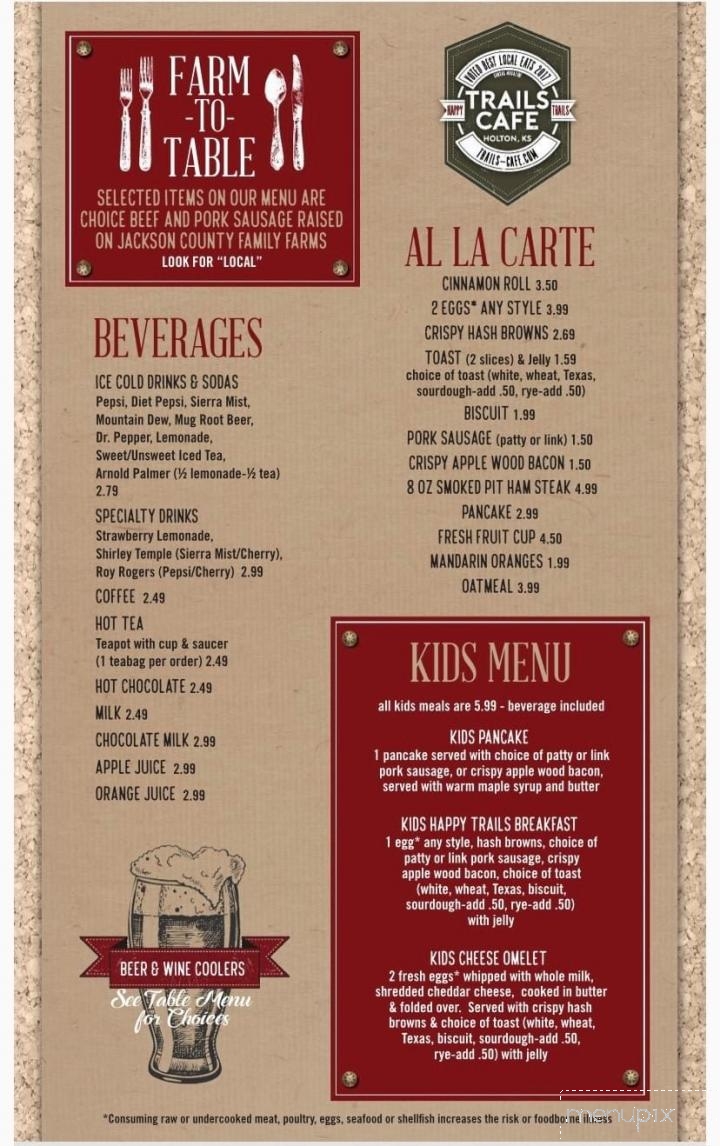 Trails Cafe - Holton, KS menu_pic