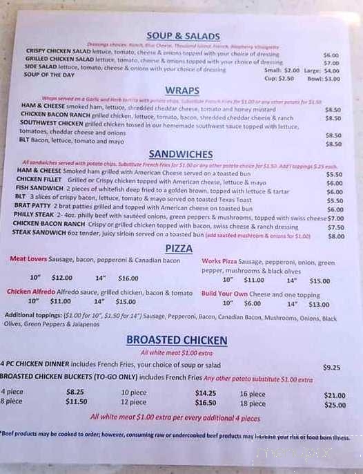 Bean City Bar & Grill - New London, WI menu_pic