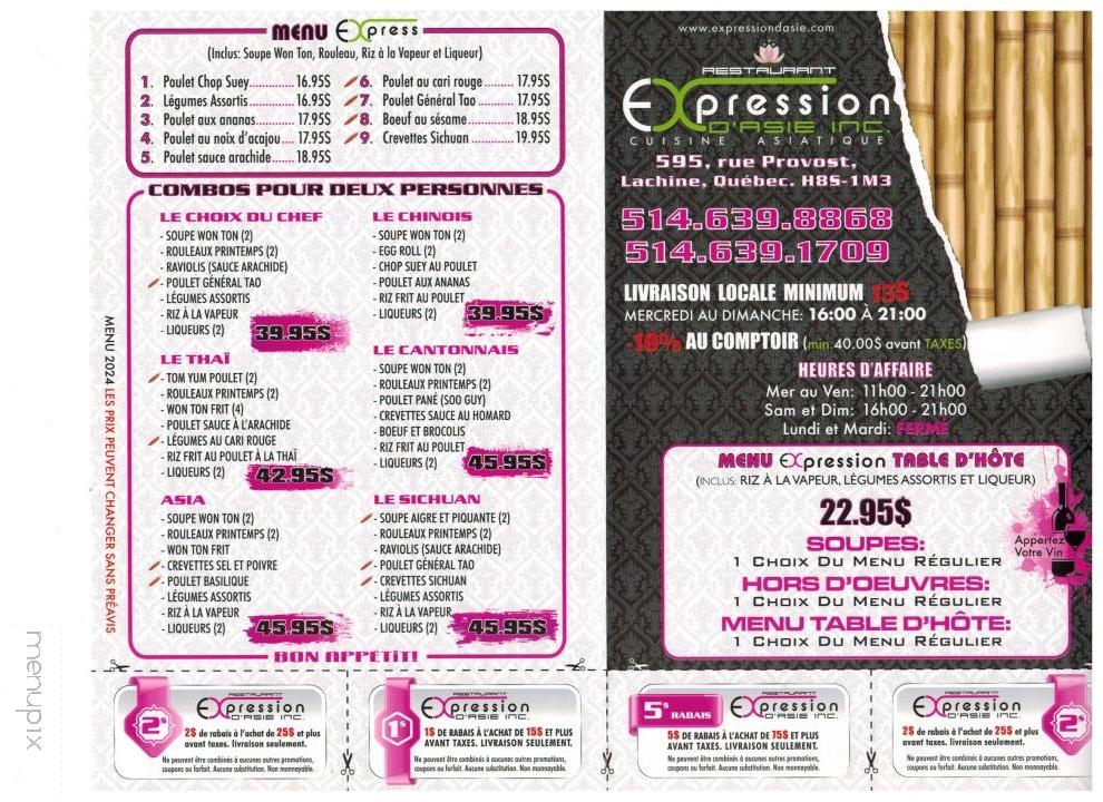 Expression d'Asie - Lachine, QC menu_pic