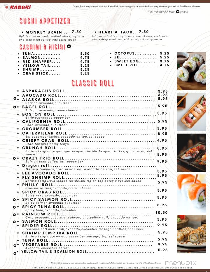 Kabuki Hibachi and Sushi - Winchester, IN menu_pic