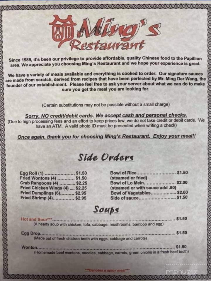 Ming's Restaurant - Papillion, NE