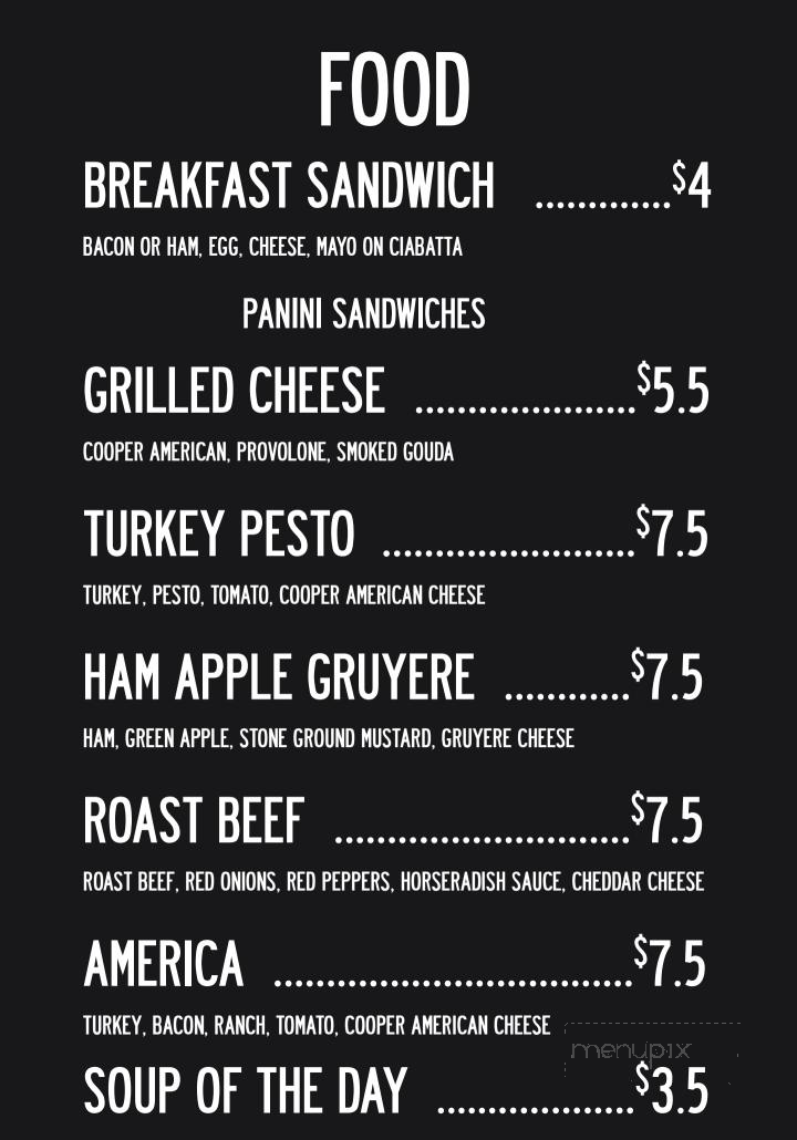 Denim Coffee - Carlisle, PA menu_pic