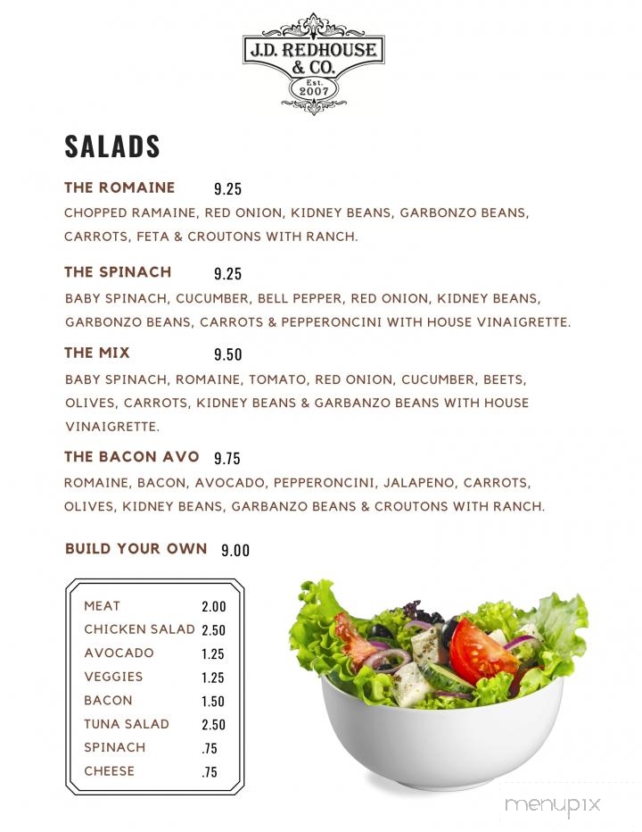 Jd Redhouse & Company - Willits, CA menu_pic
