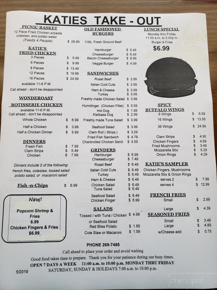 Katies Take-Out - East Otis, MA menu_pic