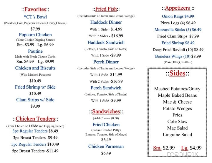 CT's Chicken And Fish - Massena, NY menu_pic