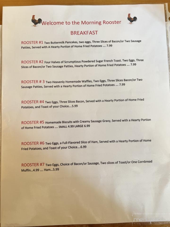 Morning Rooster - Midland, PA menu_pic
