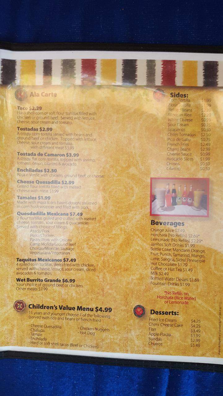 Taqueria San Francisco #2 - Battle Creek, MI menu_pic