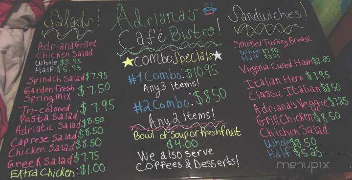 Adrianas Cafe - Macon, GA menu_pic
