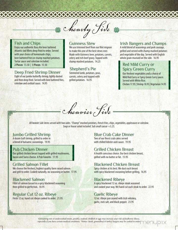 Dugans Pub - Pinehurst, NC menu_pic