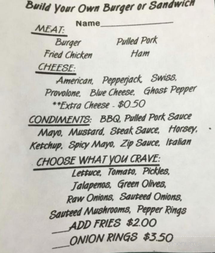 The Point - Newport, MI menu_pic