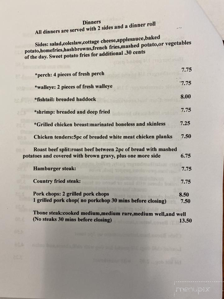 Our Lakeside Diner - Buckeye Lake, OH menu_pic