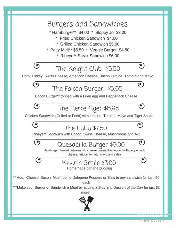 Cornbread's Kitchen - Fayetteville, TN menu_pic