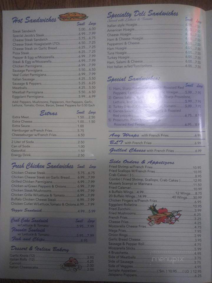 Jacobs Pizza & Italian Cuisine - Paulsboro, NJ menu_pic