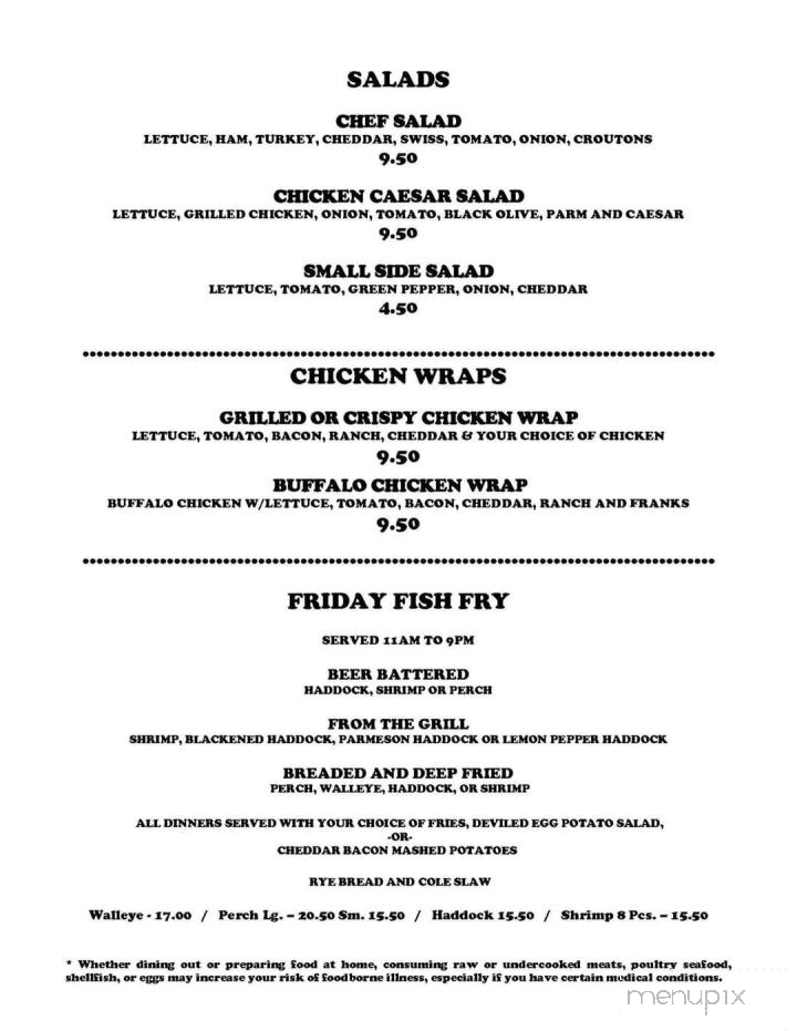 Union Still & Grill - Manawa, WI menu_pic