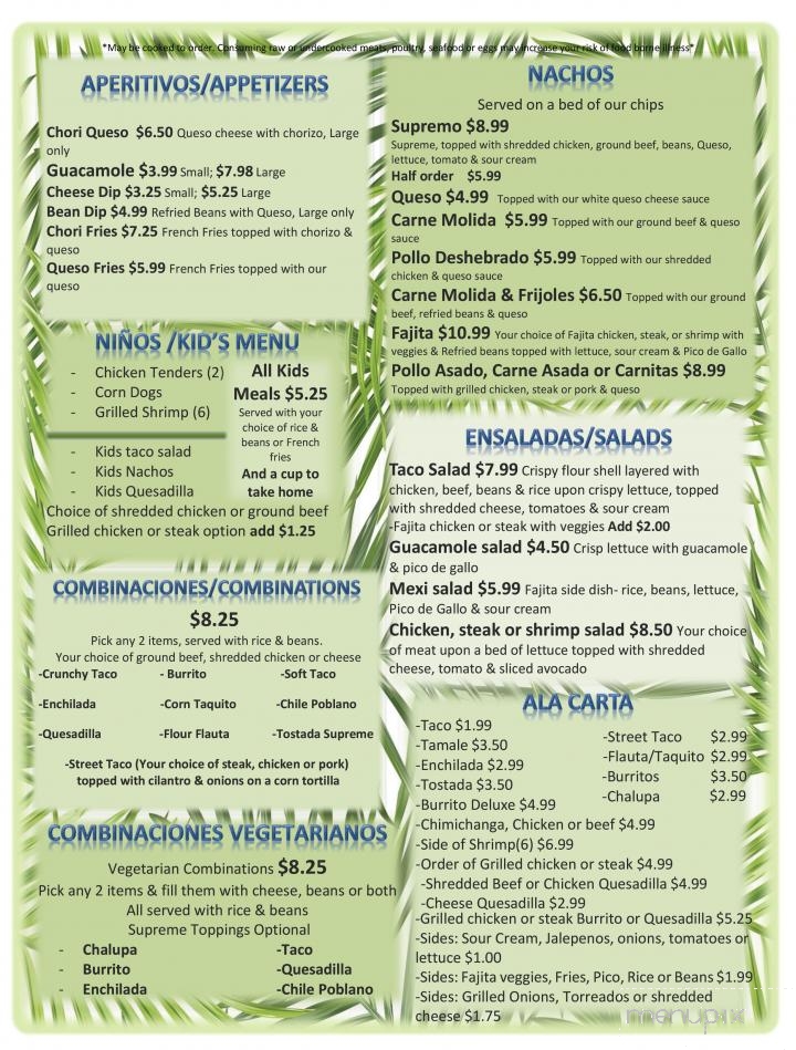 La Playa Azul Cocina & Cantina - Lakeview, OH menu_pic