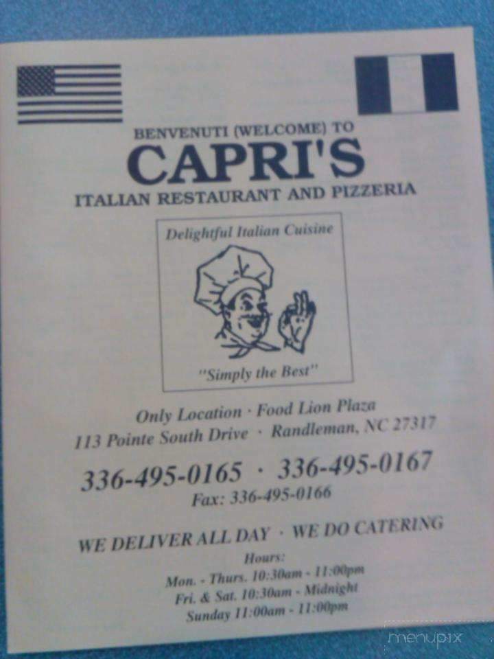 Capris Pizza - Randleman, NC