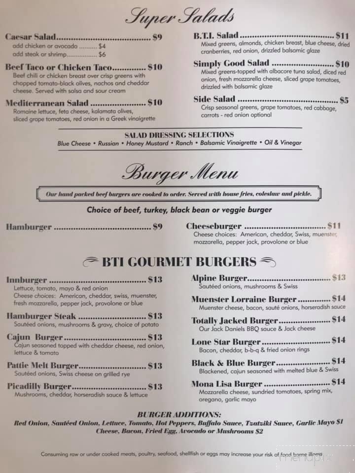 Blairstown Inn Inc - Blairstown, NJ menu_pic