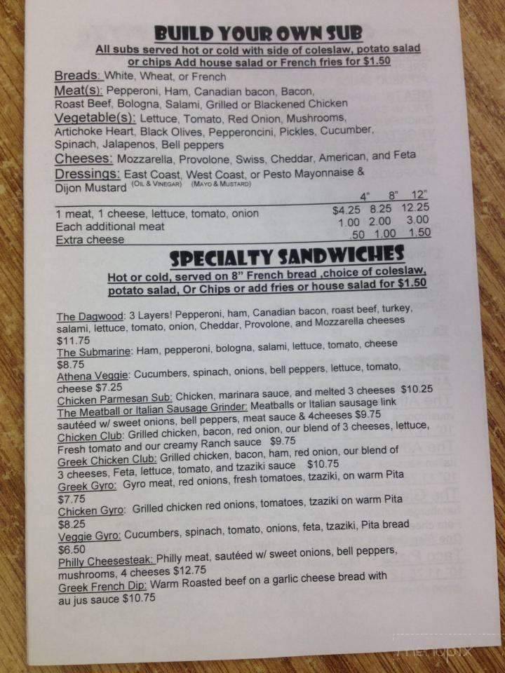 Pizza Athena - Palmer, AK menu_pic