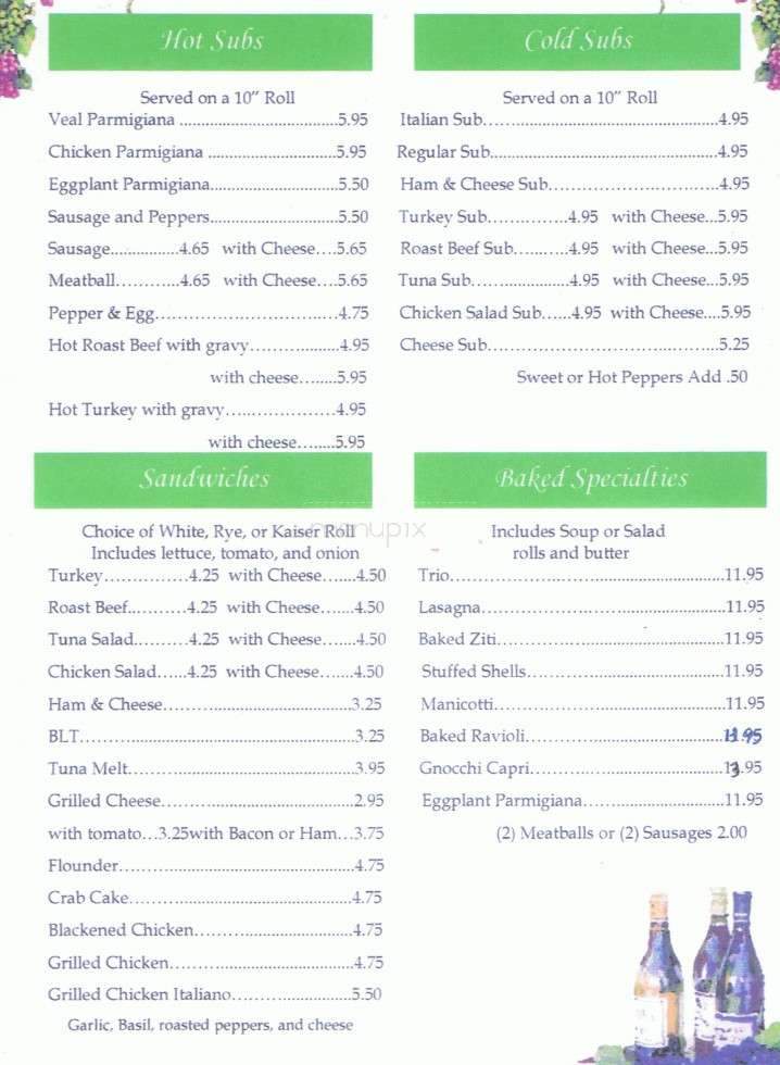 Ella's Mama Mias Restaurant and Pizzeria - Salem, NJ menu_pic
