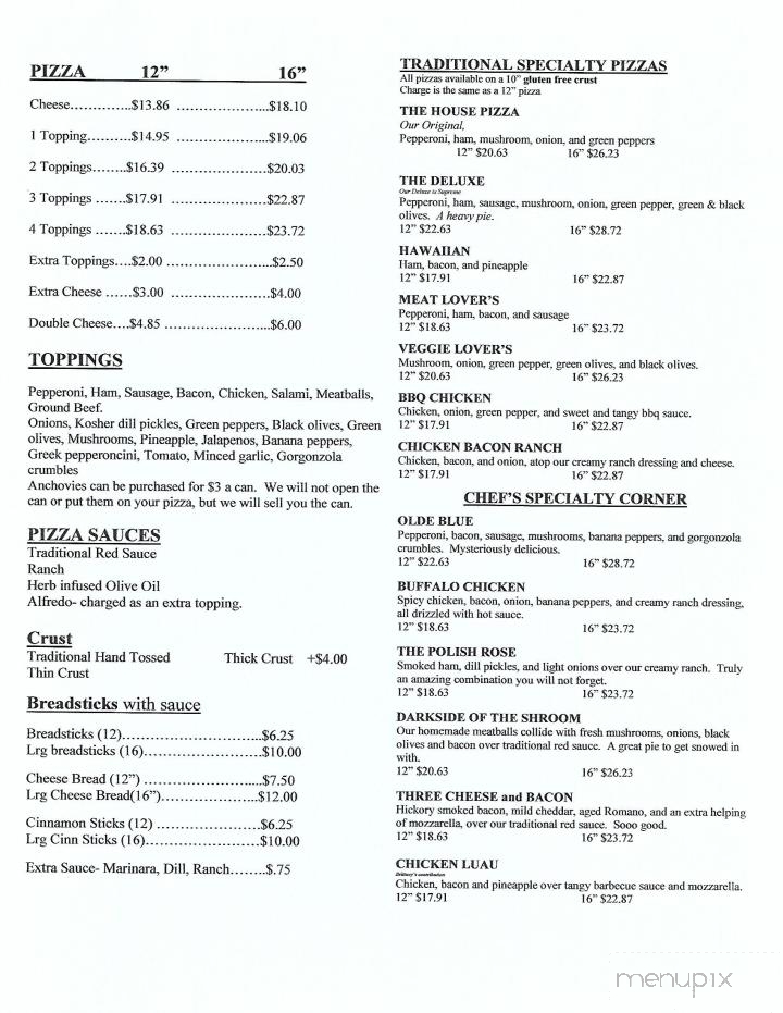 Stein Brothers Pizza Co - Cedar Springs, MI menu_pic