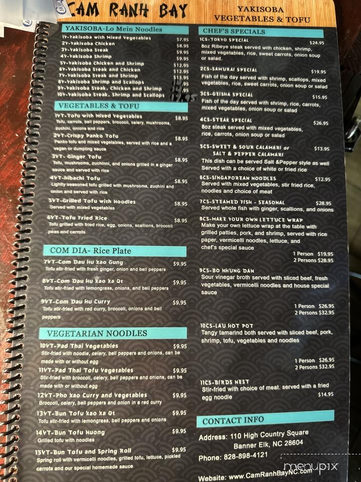 Cam Ranh Bay - Banner Elk, NC menu_pic