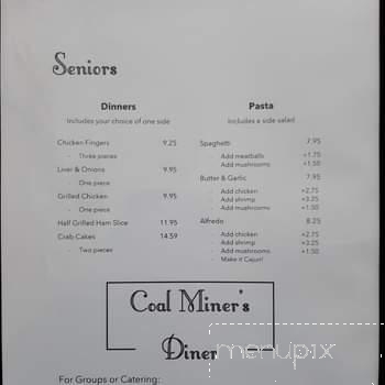 Coal Miners Diner - Jennerstown, PA menu_pic