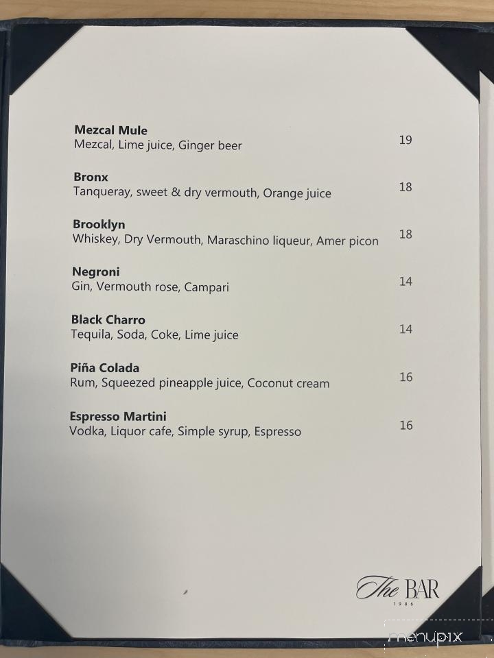 Wine Bar 1986 - New York, NY menu_pic