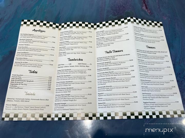 Oasis Restaurant - Bridgeville, PA menu_pic
